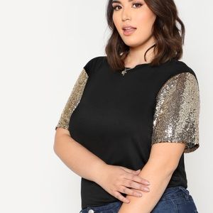 Shein Sparkle Sleeve Top